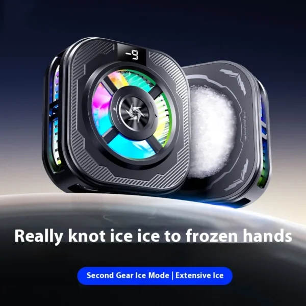 New Ice-Cooling Semiconductor Phone Cooler Magnetic Clip-on Cooling Fan with Digital Temperature Display for Gaming Phones - Image 5