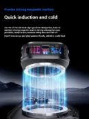 New Ice-Cooling Semiconductor Phone Cooler Magnetic Clip-on Cooling Fan with Digital Temperature Display for Gaming Phones