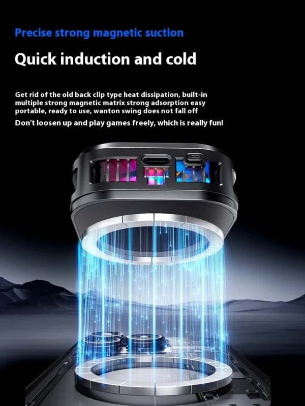New Ice-Cooling Semiconductor Phone Cooler Magnetic Clip-on Cooling Fan with Digital Temperature Display for Gaming Phones - Image 21