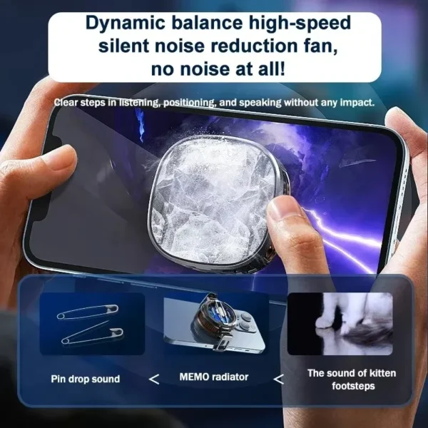 CX06 2-in-1 Magnetic & Clip-on Phone Cooler for Gaming - Semiconductor Freeze Cooling Compatible with iPhone Android, Heat Sink - Image 4