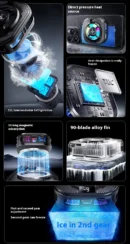 New Ice-Cooling Semiconductor Phone Cooler Magnetic Clip-on Cooling Fan with Digital Temperature Display for Gaming Phones