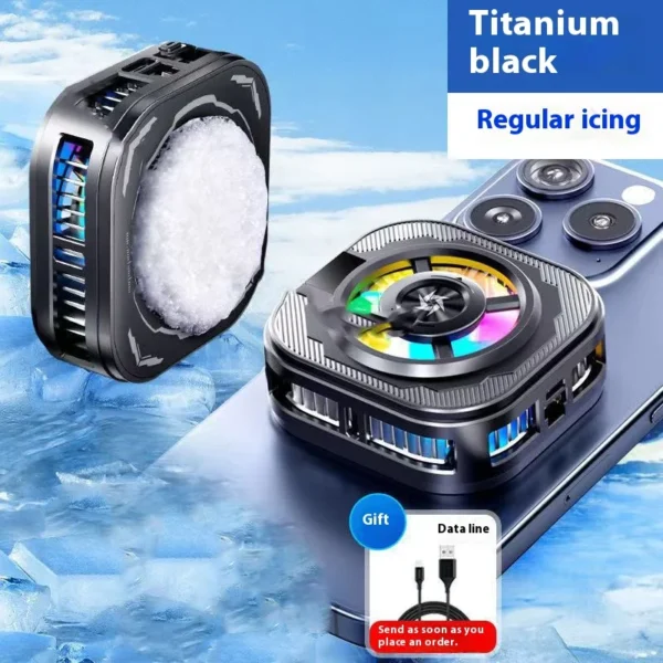 New Ice-Cooling Semiconductor Phone Cooler Magnetic Clip-on Cooling Fan with Digital Temperature Display for Gaming Phones - Image 6