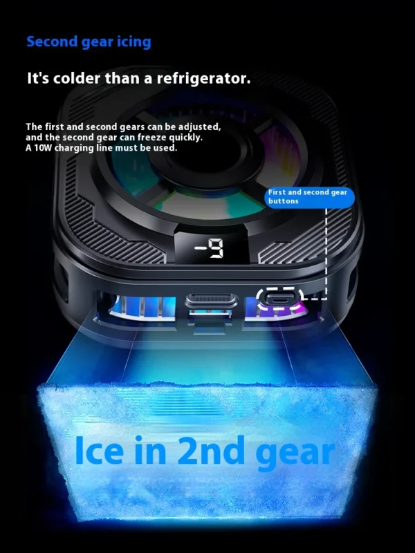 New Ice-Cooling Semiconductor Phone Cooler Magnetic Clip-on Cooling Fan with Digital Temperature Display for Gaming Phones - Image 22