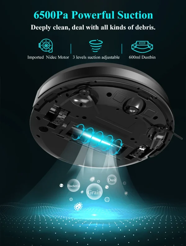 ABIR X8 Robot Vacuum Cleaner ,Laser System, Multiple Floors Maps, Zone Cleaning,Restricted Area Setting for Home Carpet Cleaning - Image 23