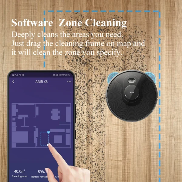 ABIR X8 Robot Vacuum Cleaner ,Laser System, Multiple Floors Maps, Zone Cleaning,Restricted Area Setting for Home Carpet Cleaning - Image 28
