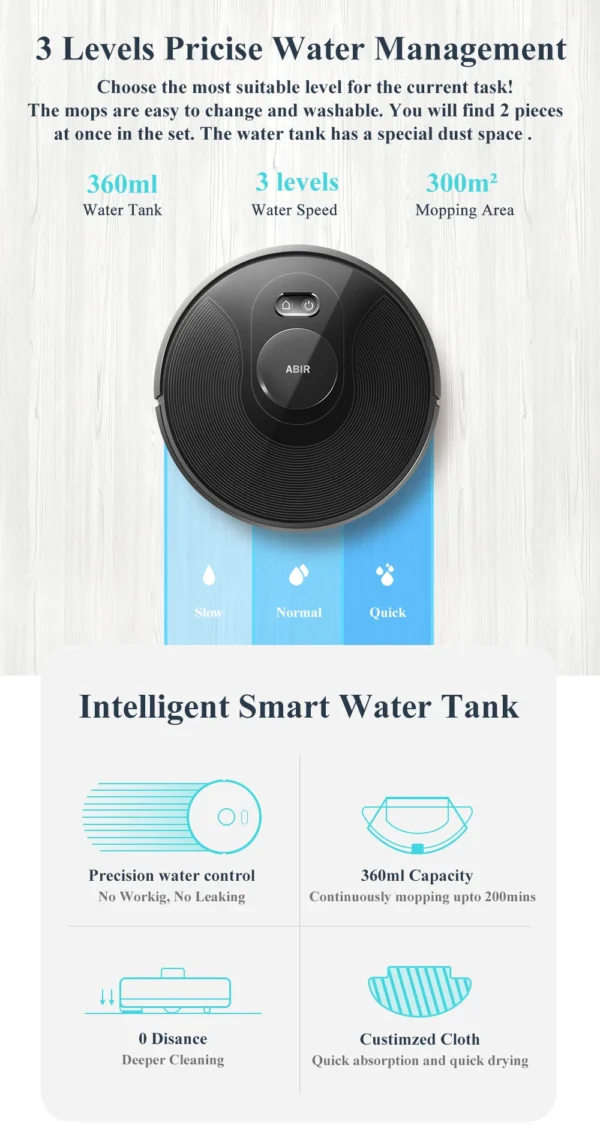 ABIR X8 Robot Vacuum Cleaner ,Laser System, Multiple Floors Maps, Zone Cleaning,Restricted Area Setting for Home Carpet Cleaning - Image 21