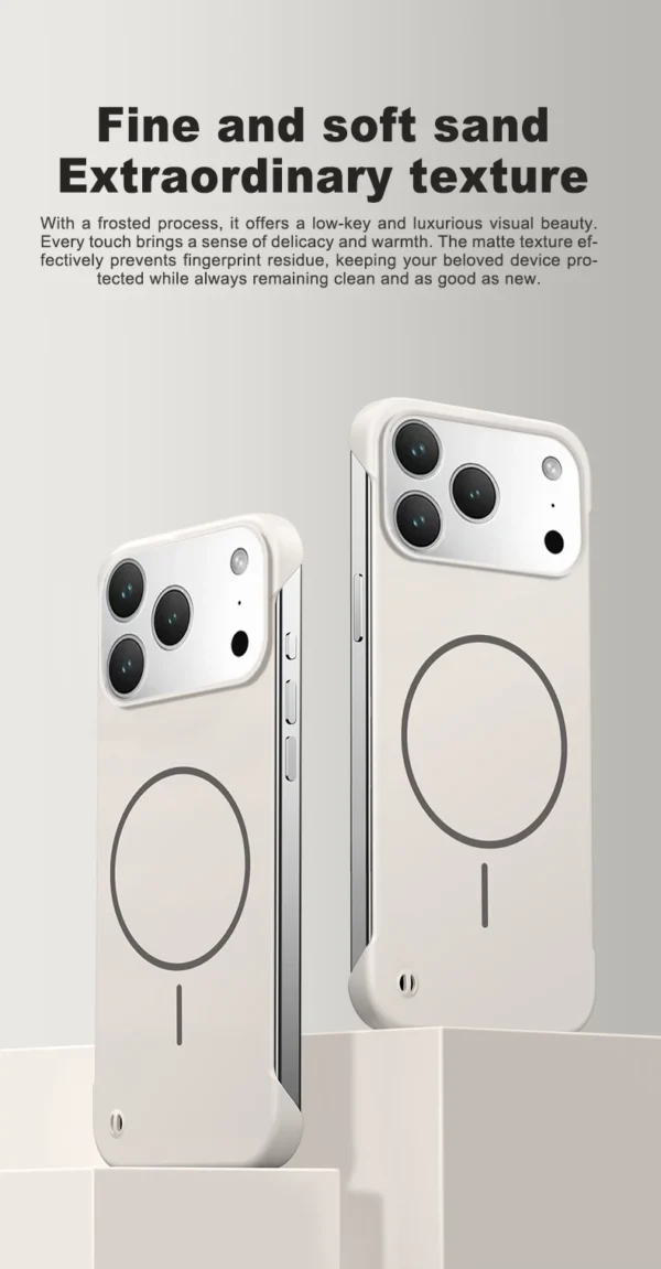 Frameless Solid Color Magnetic Case For iPhone 17 Air 16 15 14 13 12 11 Pro Max Plus 16E For Magsafe Hard PC Matte Back Cover - Image 13