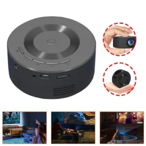 Mini Projector Portable 1080p Small Home Movie Projector Same Screen Function Optical Lens Built in Speaker for Phone