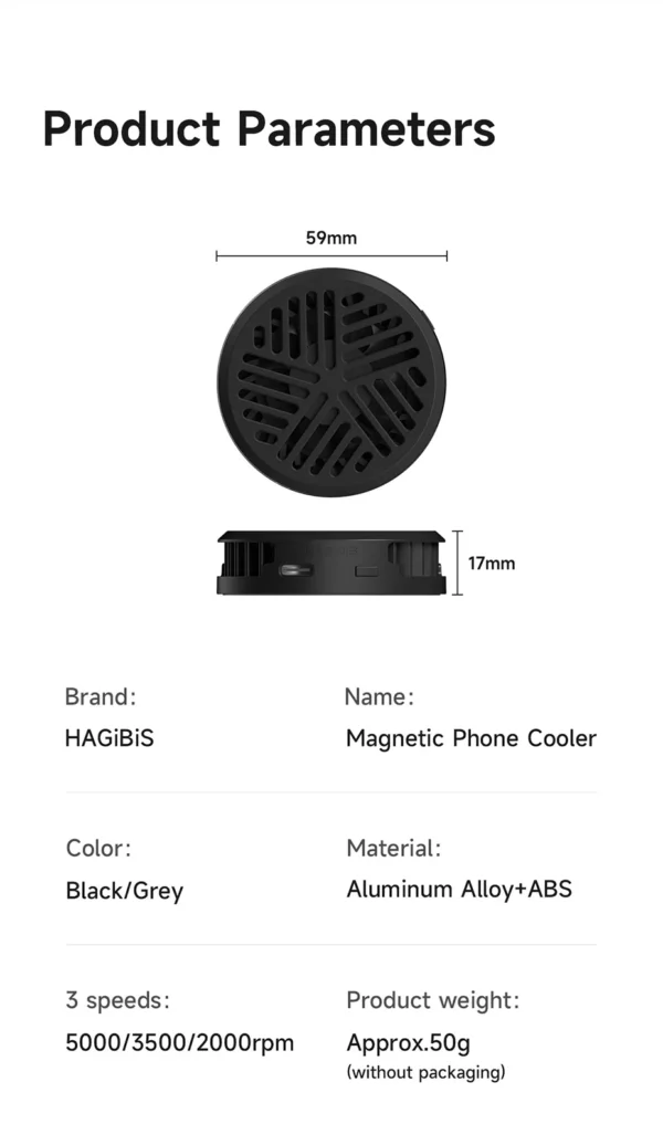 Hagibis Magnetic Cell Phone Cooler Universal Cooling Fan Mobile Phone Radiator for iPhone 15 Pro Black Shark Gaming Live Stream - Image 20