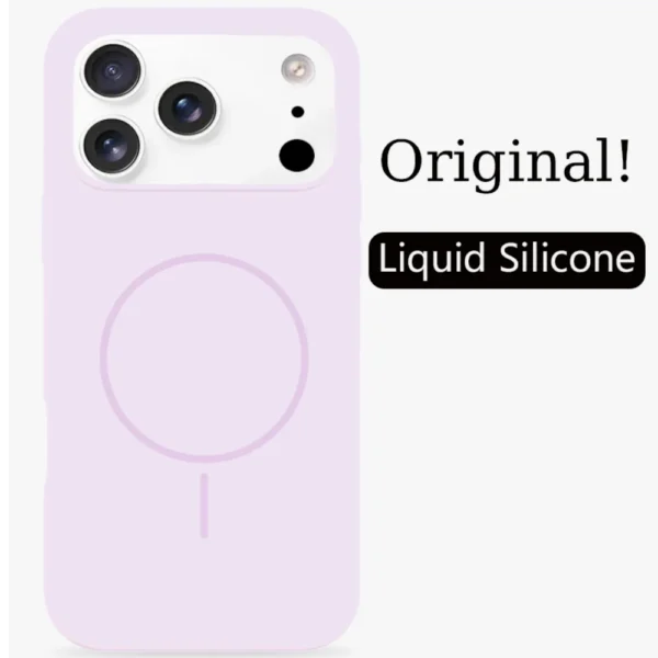 Original Liquid Silicone for Magsafe Case for iPhone 17 Air 16 15 14 13 12 Pro Max Plus 17Pro Magnetic Soft Bright Candy Cover - Image 6