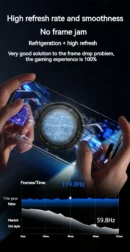 K20 Universal Portable Magnetic Semiconductor Phone Cooler with Digital Display RGB Lights Powerful Cooling Fan for Gaming