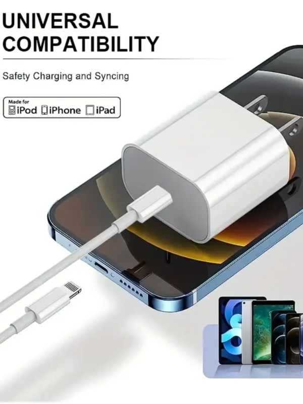 iPhone Fast Charger, 20W USB C Charger Block with USB C to Lightning Cable, Fast Compatible with iPhone14/13/12/11/XS/XR - Image 7