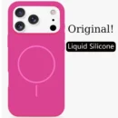 Original Liquid Silicone for Magsafe Case for iPhone 17 Air 16 15 14 13 12 Pro Max Plus 17Pro Magnetic Soft Bright Candy Cover