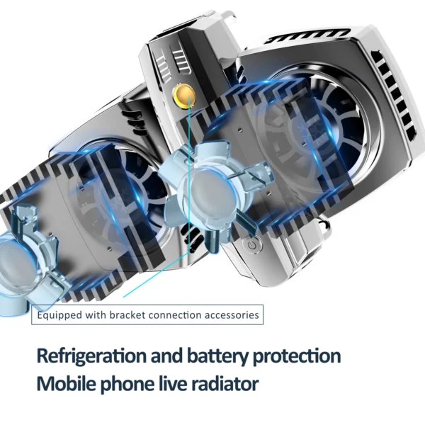 Semiconductor Mobile Phone Cooler with Multi-Adjustable Buckle Ice Cooling Chiller for Gaming Live Broadcast Temperature Control - Image 4