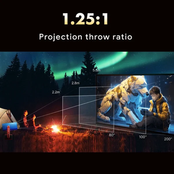 SkyEcho Mini Projector 1080P Home Theater 4K Video Projector 150in Projection Size 270° Rotation & Auto Keystone for Outdoor - Image 10