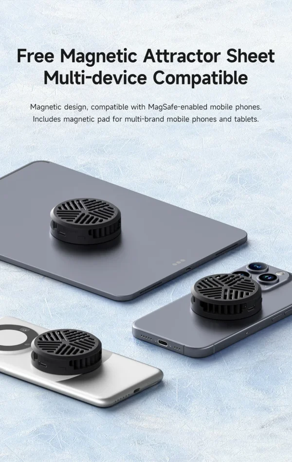 Hagibis Magnetic Cell Phone Cooler Universal Cooling Fan Mobile Phone Radiator for iPhone 15 Pro Black Shark Gaming Live Stream - Image 18