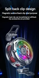 K20 Universal Portable Magnetic Semiconductor Phone Cooler with Digital Display RGB Lights Powerful Cooling Fan for Gaming