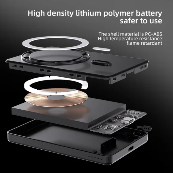 Thin Magnetic Wireless Power Bank 15W 5000mAh Portable Fast Charging External Battery for Magsafe For iPhone 16 15 14 13 Pro Max - Image 4