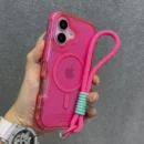 INS Glitter Clear Magnetic for Magsafe Case for IPhone 17 Air 16 15 14 Plus 13 12 Pro Max Wrist Strap Lanyard Shockproof Cover