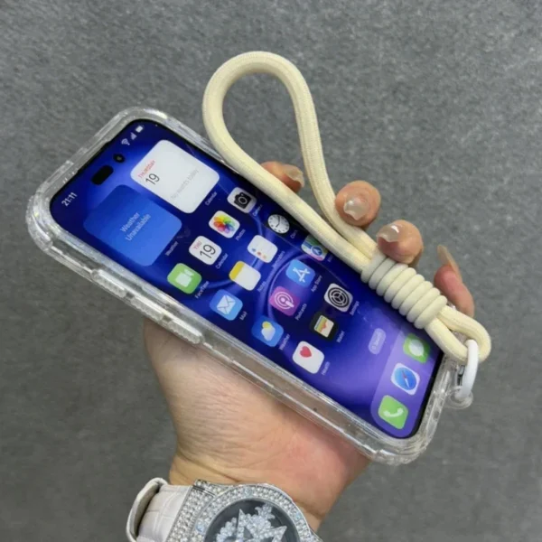 INS Glitter Clear Magnetic for Magsafe Case for IPhone 17 Air 16 15 14 Plus 13 12 Pro Max Wrist Strap Lanyard Shockproof Cover - Image 5