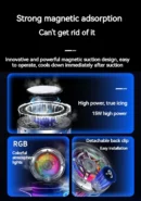 K20 Universal Portable Magnetic Semiconductor Phone Cooler with Digital Display RGB Lights Powerful Cooling Fan for Gaming