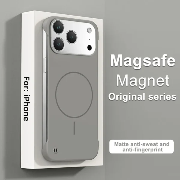 Frameless Solid Color Magnetic Case For iPhone 17 Air 16 15 14 13 12 11 Pro Max Plus 16E For Magsafe Hard PC Matte Back Cover - Image 12