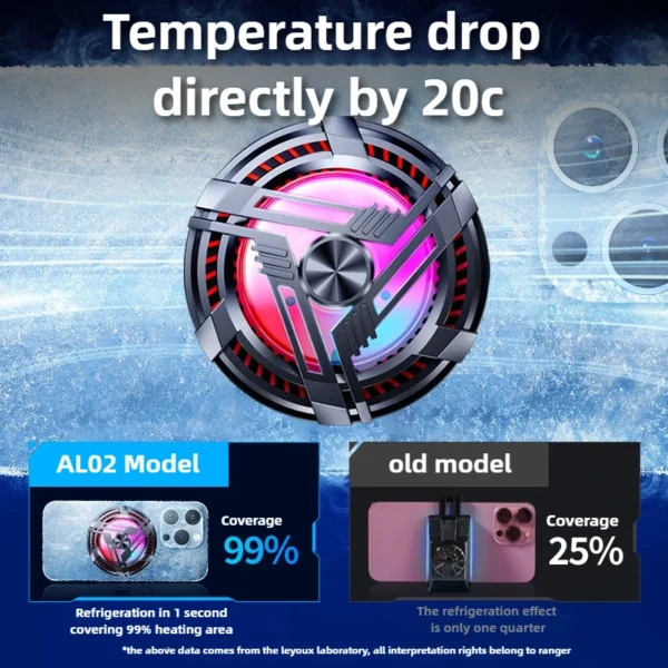 AL02 Mobile Phone Semiconductor Magnetic Cooling Fan Radiator PUBG Game Cooler for IOS Android Gaming Accessories Cool Heat Sink - Image 4