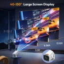 XGODY Smart Mini Projector Gimbal M1 Full HD Native 1080P 4K Portable Home Movie Projector Vertical Automatic Keystone Correctio
