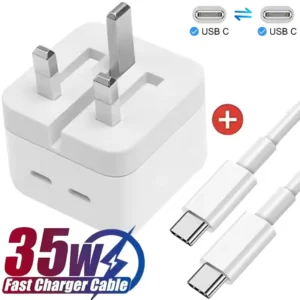 Dual PD 35W USB C Charger For iPhone 14 13 12 11 15 16 Pro Max X XS Fast Charging Type C Cable Cell Phone Wall Adapter EU US UK