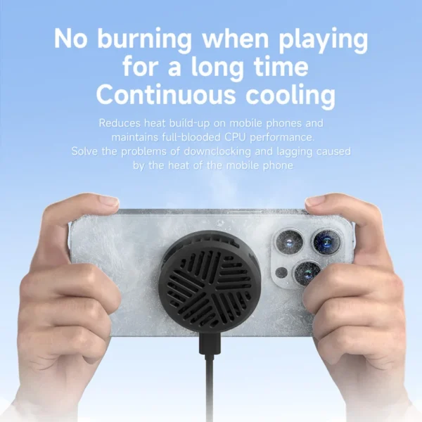 Hagibis Magnetic Cell Phone Cooler Universal Cooling Fan Mobile Phone Radiator for iPhone 15 Pro Black Shark Gaming Live Stream - Image 3