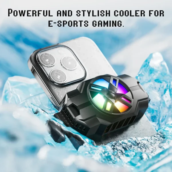 Phone Cooler for Gaming, Portable & Lightweight Mobile Phone Cooling Fan Compatible with iPhones/Android Phone Used for live - Image 2