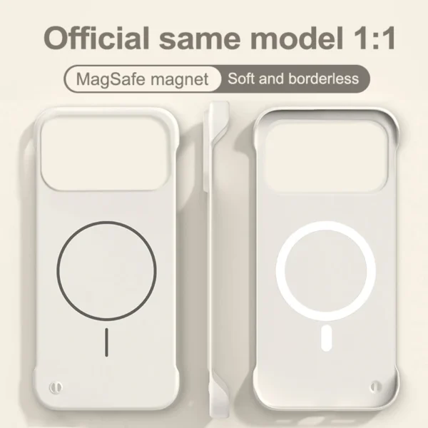 Frameless Solid Color Magnetic Case For iPhone 17 Air 16 15 14 13 12 11 Pro Max Plus 16E For Magsafe Hard PC Matte Back Cover - Image 3