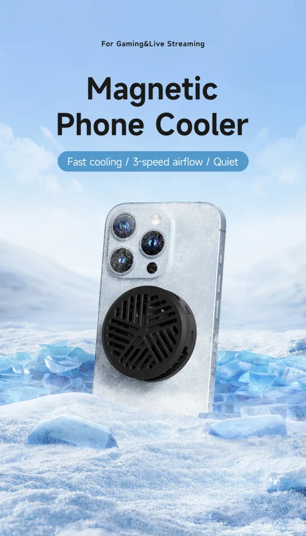 Hagibis Magnetic Cell Phone Cooler Universal Cooling Fan Mobile Phone Radiator for iPhone 15 Pro Black Shark Gaming Live Stream - Image 9