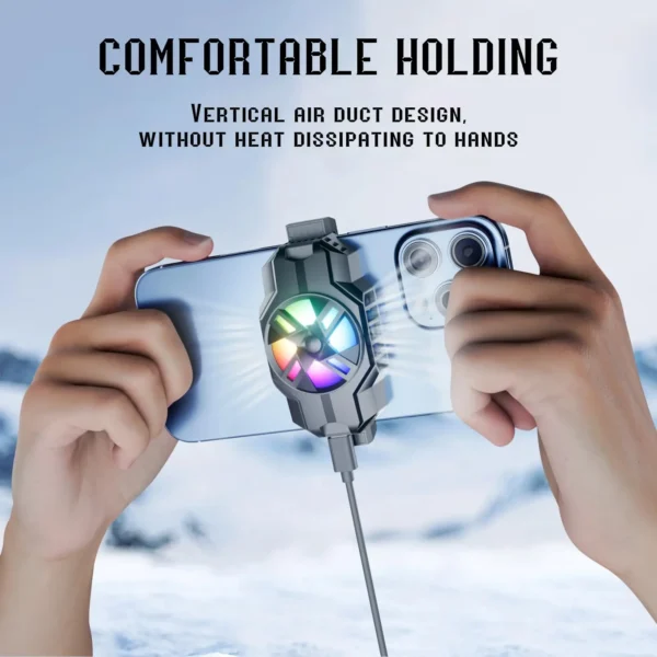 Phone Cooler for Gaming, Portable & Lightweight Mobile Phone Cooling Fan Compatible with iPhones/Android Phone Used for live - Image 3