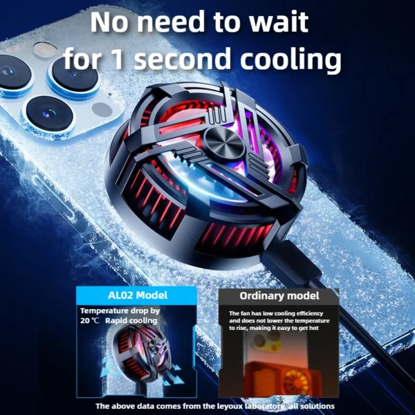 AL02 Mobile Phone Semiconductor Magnetic Cooling Fan Radiator PUBG Game Cooler for IOS Android Gaming Accessories Cool Heat Sink - Image 3