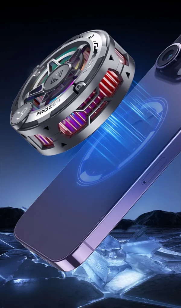 K20 Universal Portable Magnetic Semiconductor Phone Cooler with Digital Display RGB Lights Powerful Cooling Fan for Gaming - Image 10