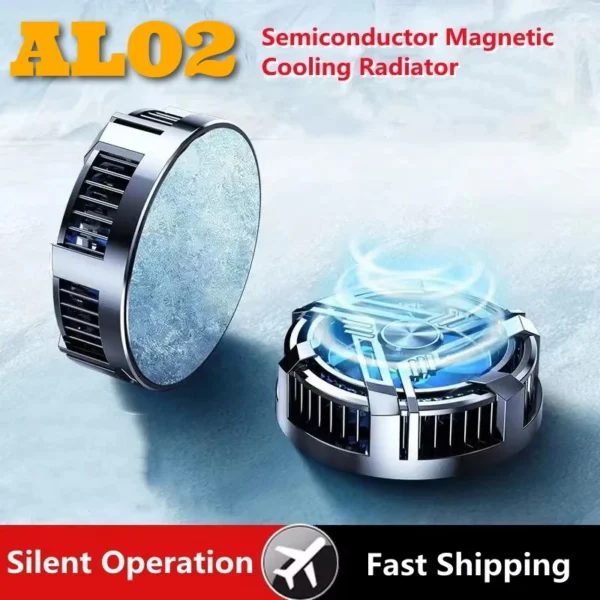 AL02 Mobile Phone Semiconductor Magnetic Cooling Fan Radiator PUBG Game Cooler for IOS Android Gaming Accessories Cool Heat Sink