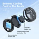 Hagibis Magnetic Cell Phone Cooler Universal Cooling Fan Mobile Phone Radiator for iPhone 15 Pro Black Shark Gaming Live Stream