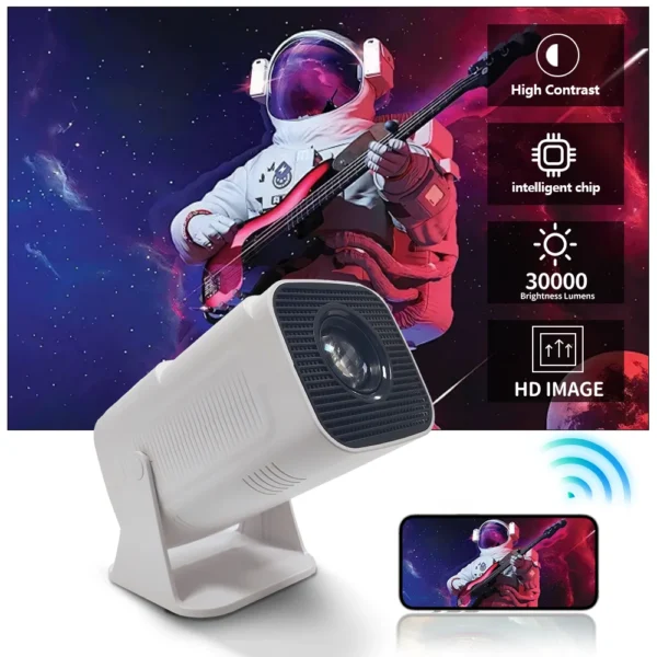 Portable Mini Projector 4K 1080P Full HD 5G WiFi 6 BT5.0 Automatic Horizontal Correction 180 ° Rotatable Outdoor Smart Projector - Image 2