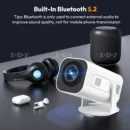 XGODY Smart Mini Projector Gimbal M1 Full HD Native 1080P 4K Portable Home Movie Projector Vertical Automatic Keystone Correctio