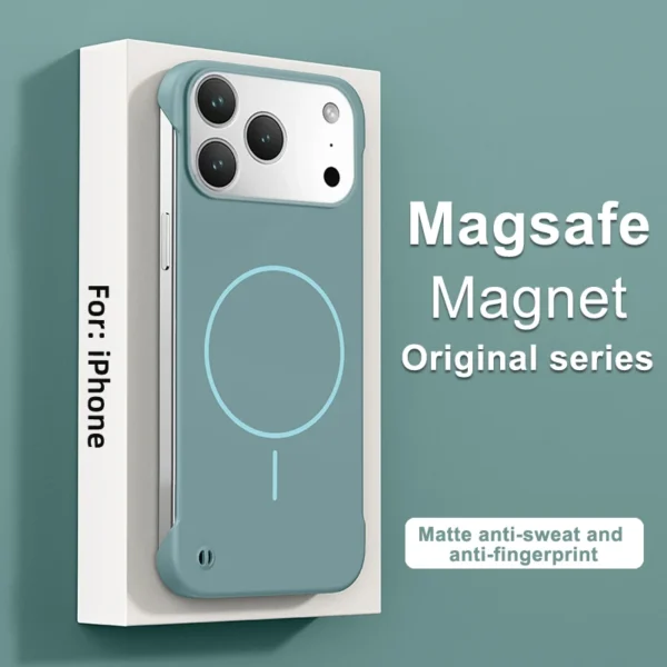 Frameless Solid Color Magnetic Case For iPhone 17 Air 16 15 14 13 12 11 Pro Max Plus 16E For Magsafe Hard PC Matte Back Cover - Image 8