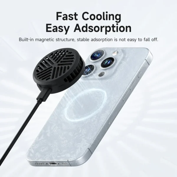 Hagibis Magnetic Cell Phone Cooler Universal Cooling Fan Mobile Phone Radiator for iPhone 15 Pro Black Shark Gaming Live Stream - Image 4