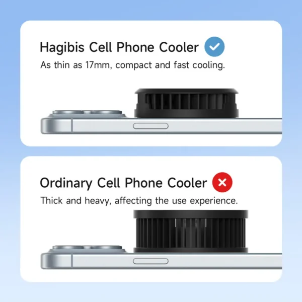 Hagibis Magnetic Cell Phone Cooler Universal Cooling Fan Mobile Phone Radiator for iPhone 15 Pro Black Shark Gaming Live Stream - Image 5