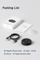 Hagibis Magnetic Cell Phone Cooler Universal Cooling Fan Mobile Phone Radiator for iPhone 15 Pro Black Shark Gaming Live Stream