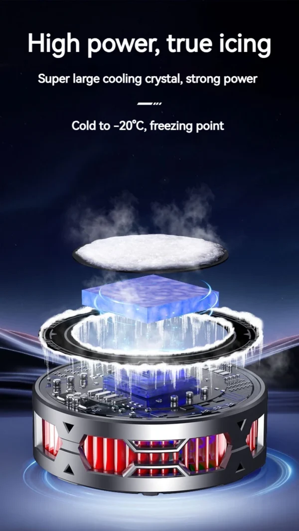 K20 Universal Portable Magnetic Semiconductor Phone Cooler with Digital Display RGB Lights Powerful Cooling Fan for Gaming - Image 18
