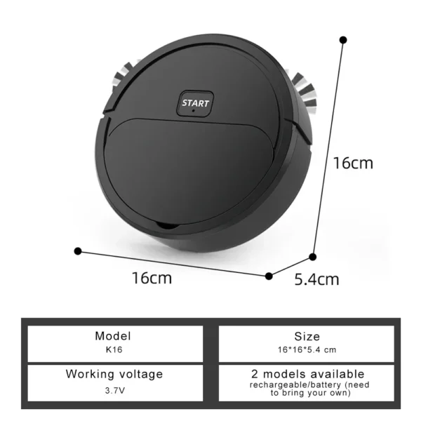 Fully Automatic Sweep Vacuum Cleaner Sweeping Robot Mopping The Floor Mini Cleaner Home Use Lazybones Intelligent 3 In1 Sweeper - Image 5