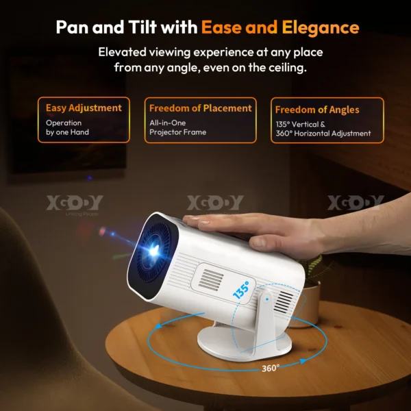 XGODY Smart Mini Projector Gimbal M1 Full HD Native 1080P 4K Portable Home Movie Projector Vertical Automatic Keystone Correctio - Image 16