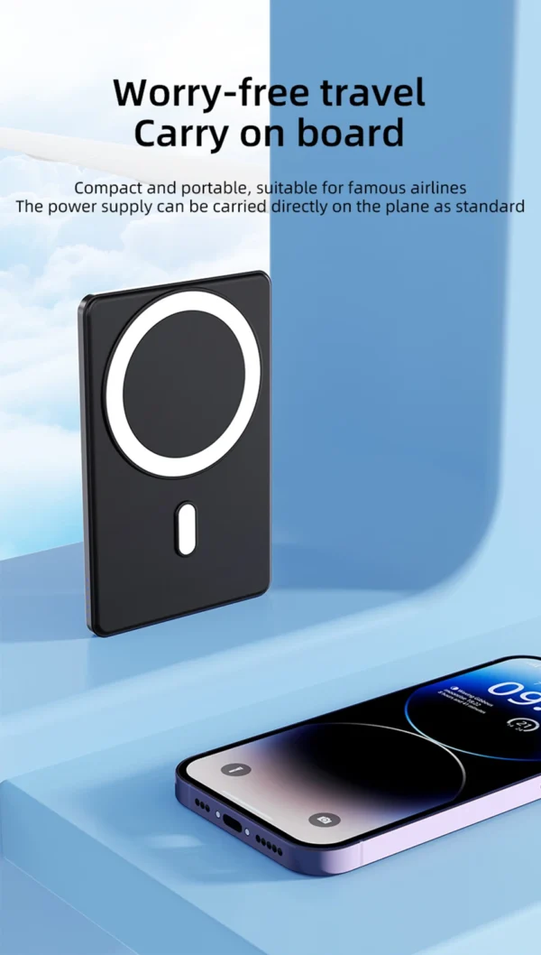 Thin Magnetic Wireless Power Bank 15W 5000mAh Portable Fast Charging External Battery for Magsafe For iPhone 16 15 14 13 Pro Max - Image 19