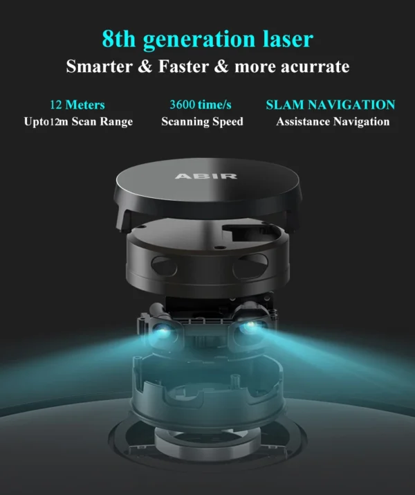 ABIR X8 Robot Vacuum Cleaner ,Laser System, Multiple Floors Maps, Zone Cleaning,Restricted Area Setting for Home Carpet Cleaning - Image 16